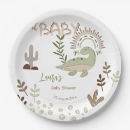 Boho whimsisical Dinosaurier oh Babydusche Pappteller