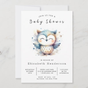 Boho Whimsy Owl Babydusche Einladung