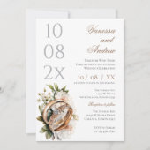 Boho Whit Ring Hochzeitseinladung Einladung (Vorderseite)