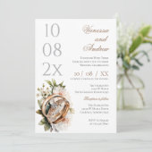 Boho Whit Ring Hochzeitseinladung Einladung (Stehend Vorderseite)