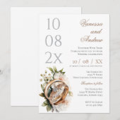 Boho Whit Ring Hochzeitseinladung Einladung (Vorne/Hinten)