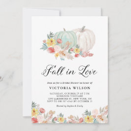 Boho White and Blue Pumpkin Fall Brautparty Einladung