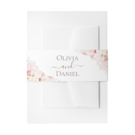 Boho White and Pink Roses Wedding Einladungsbanderole