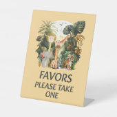 Boho White Beige Jungle Animals Favorit Table Sockelschild (Vorderseite)