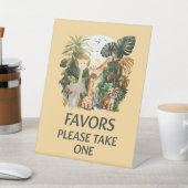 Boho White Beige Jungle Animals Favorit Table Sockelschild (In SItu)