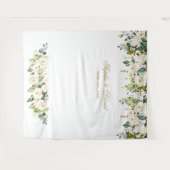 Boho White Blume Hochzeit Foto Stand Hintergrund Wandteppich (Vorderseite (Horizontal))
