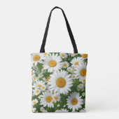 Boho white daisis Blumenfoto-Vorlage Tasche (Rückseite)