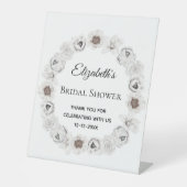 Boho White Floral Brautparty Sockelschild (Vorderseite)