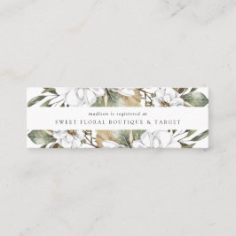 Boho White Floral Bridal Registry Beilagen Karten