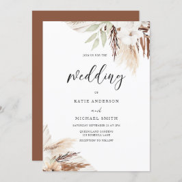 Boho White Floral Elegant Wedding Einladung