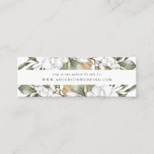 Boho White Floral Greenerity Wedding RSVP Cards Mini Visitenkarte (Vorderseite)