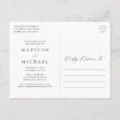 Boho White Floral & Greenery Ändern Sie das Datum Ankündigungspostkarte (Rückseite)