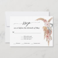 Boho White Floral Pampas Grass Tropical Palm UAWG