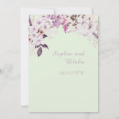 Boho White Floral Winter Light Green Wedding Einladung (Rückseite)