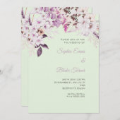 Boho White Floral Winter Light Green Wedding Einladung (Vorne/Hinten)