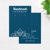 Boho White Mandala Dark Aquamarin Earring Display (Schreibtisch)