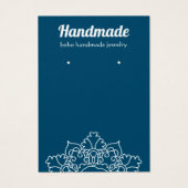 Boho White Mandala Dark Aquamarin Earring Display (Vorderseite)