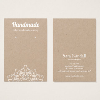 Boho White Mandala Rustic Kraft Earring Display