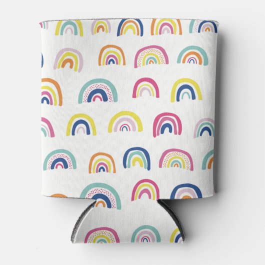 Boho White Multi Rainbow Dosenkühler (Vorderseite)