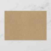 Boho White Navy Peony Kraft Hochzeitsempfang Begleitkarte (Rückseite)