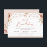 Boho White Orchards Palm Leaf 30. Geburtstag Einladung<br><div class="desc">Boho White Orchards Palm Leaf 30. Geburtstag Einladung Diese blumenböhmische 30. Geburtstagsveranstaltung besticht durch eine Blumenstruktur aus Weiß und Rot mit einem Hauch von Blätter aus Palmen und Rose im Kohl-Stil. Diese blühende Einladung eignet sich ideal für Menschen, die Obstgärten und zarte Töne mögen und für jedes Alter geeignet sind....</div>