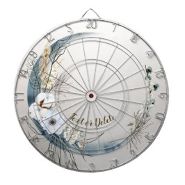 Boho White Orchid Blume Blue Moon Elegante Dartscheibe