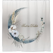 Boho White Orchid Blume Blue Moon Elegante Duschvorhang (Vorderseite)