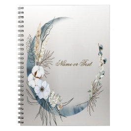 Boho White Orchid Blume Blue Moon Elegante Notizblock