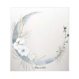 Boho White Orchid Blume Blue Moon Elegante Notizblock