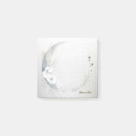 Boho White Orchid Blume Blue Moon Elegante Post-it Klebezettel