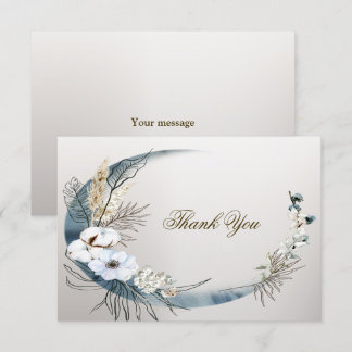 Boho White Orchid Blume Blue Moon Elegantes Party Dankeskarte