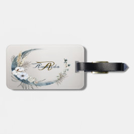 Boho White Orchid Blume Blue Moon Elegantes Party Gepäckanhänger