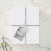 Boho White Orchid Blume Blue Moon Elegantes Party Geschenkanhänger (Mit Garn)