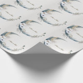 Boho White Orchid Blume Blue Moon Elegantes Party Geschenkpapier (Ecke)