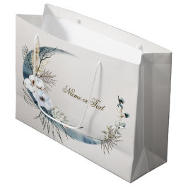 Boho White Orchid Blume Blue Moon Elegantes Party Große Geschenktüte