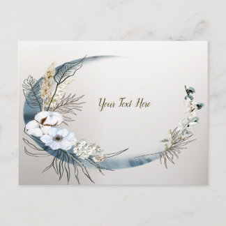 Boho White Orchid Blume Blue Moon Elegantes Party Postkarte