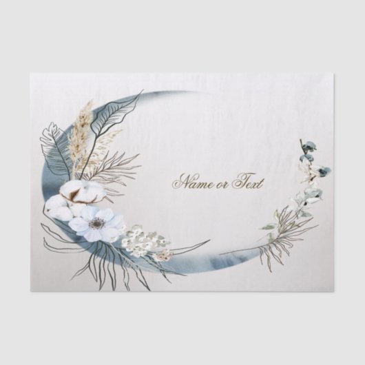 Boho White Orchid Blume Blue Moon Elegantes Party Seidenpapier (Vorderseite)