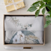 Boho White Orchid Blume Blue Moon Elegantes Party Seidenpapier (Geschenk)