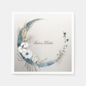 Boho White Orchid Blume Blue Moon Elegantes Party Serviette (Vorderseite)
