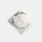 Boho White Orchid Blume Blue Moon Elegantes Party Serviette (Ecke)