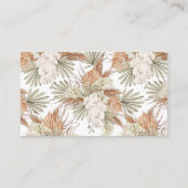 Boho White Orchid & Pampas Grass Brautparty Begleitkarte (Rückseite)