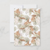 Boho White Orchid & Pampas Grass Brautparty Dankeskarte (Rückseite)