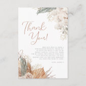 Boho White Orchid & Pampas Grass Brautparty Dankeskarte (Vorderseite)