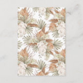 Boho White Orchid & Pampas Grass Brautparty Dankeskarte (Rückseite)