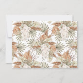 Boho White Orchid & Pampas Grass Brautparty Einladung (Rückseite)