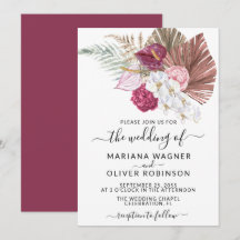 Boho White Orchids Blush Burgundy Floral Wedding