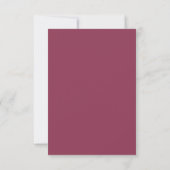 Boho White Orchids Blush Burgundy Floral Wedding RSVP Karte (Rückseite)