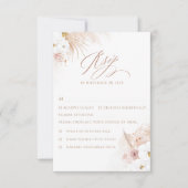 Boho White Orchids Pampas Grass Wedding RSVP Karte (Vorderseite)