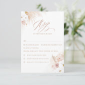 Boho White Orchids Pampas Grass Wedding RSVP Karte (Stehend Vorderseite)