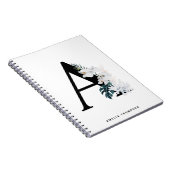 Boho White Orchids Tropical Letter A Monogram Notizblock (Rechte Seite)
